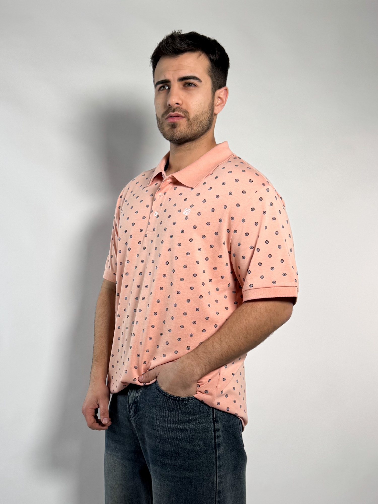 Remera polo de algodon estampada Darin 